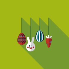 easter hanging flat icon with long shadow eps10 N37