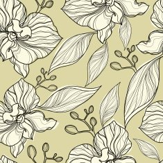 Seamless floral orchid pattern