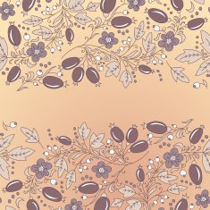 barberry border hand-drawn berry pattern N2