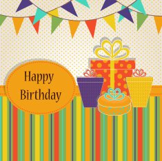 Template birthday greeting card N12