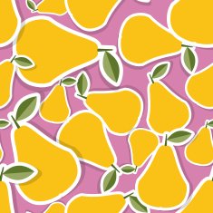 Pear pattern Seamless texture with ripe pears