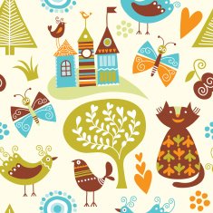 seamless pattern with fairytale elements