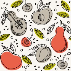 Pear & Peach fabric N2