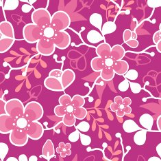cherry tree blossom seamless pattern
