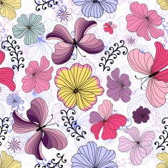 White seamless floral pattern