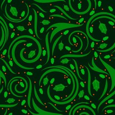 Seamless swirly holly background