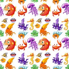 Seamless sea animals