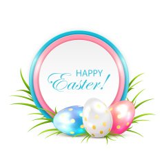 Easter eggs with card