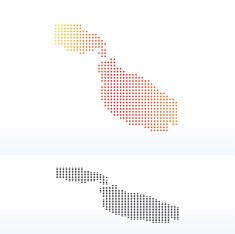 Map of Malta with Dot Pattern