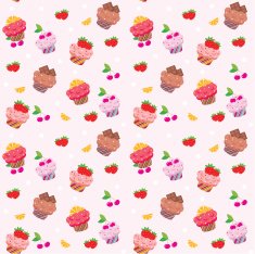 Seamless Cupcake Pattern N2