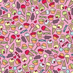 Cake and candy seamless pattern