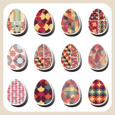 easter eggs retro pattern set N7