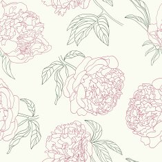 Seamless peony flowers background Vector illustration
