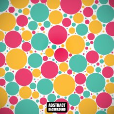 Abstract colored circles on the gray background