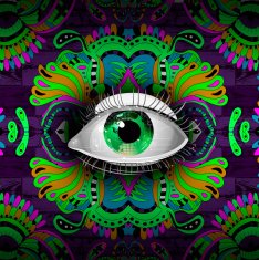 Human eye on creative background N2