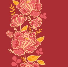 Beautiful rose oriental vertical seamless pattern