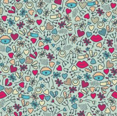 Romantic seamless pattern with lips N2
