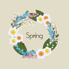 Floral Frame Vector Circular ornament flowers N3