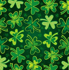 green background for Patricks Day with clover