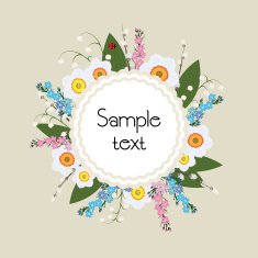 Floral Frame Vector Circular ornament flowers N4