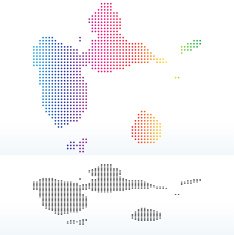 Map of Guadeloupe with Dot Pattern