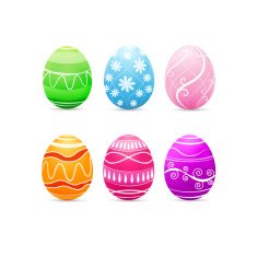 Vintage easter eggs design on white background