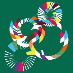 Circular colored background Square Green background Vector N2