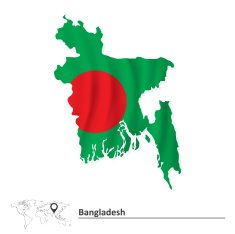 Map of Bangladesh with flag N2