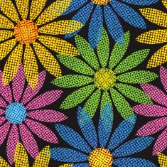 Repeating Halftone Flower Background