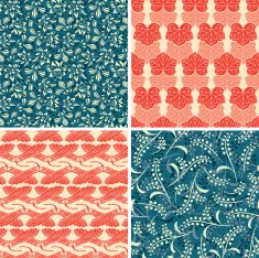 red blue floral patterns N2
