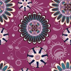 Retro botanical garden seamless pattern