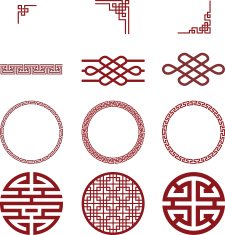 Chinese paper and traditional pattern