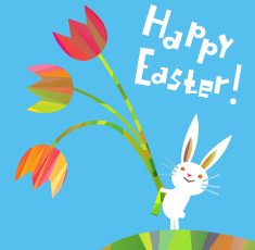 Easter decorative elements in a triangular style