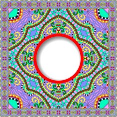 floral round pattern in ukrainian oriental ethnic style for your N2