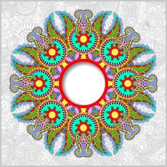 floral round pattern in ukrainian oriental ethnic style for your N3