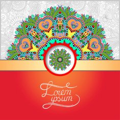 floral round pattern in ukrainian oriental ethnic style for your N4