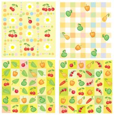 Cute seamless patterns of berries and fruts for your design