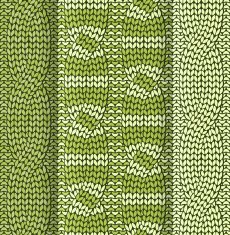 Cabled knitted pattern green N2