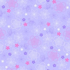 Flowers and Butterfly Seamless Repeat Pattern Vector