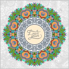 round ornamental frame circle floral background mandala patter N2