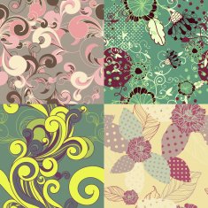 Set of floral seamless patterns N14