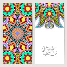 decorative label card for vintage design ethnic pattern antiqu N2