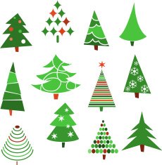 collection of Christmas trees