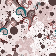 floral seamless background with swirls
