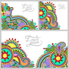 set of floral decorative background N3