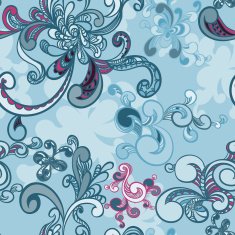 floral seamless background with swirls N6