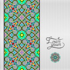 floral geometric background vintage ornamental design template N3