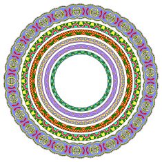 set of round geometrical frames circle border ornament N3