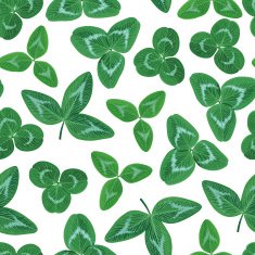 Clovers leaves set seamless pattern