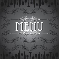 template for menu card with cutlery